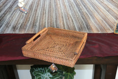 New Balinese Hand Woven Open Rattan Basket / Tray - 3 sizes - 2 colours...