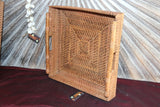 New Balinese Hand Woven Open Rattan Basket  / Tray - 3 sizes - 2 colours...