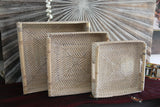 New Balinese Hand Woven Open Rattan Basket  / Tray - 3 sizes - 2 colours...