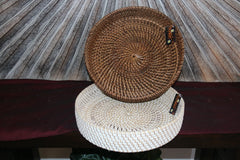 New Balinese Hand Woven Open Rattan Basket / Tray 30cm