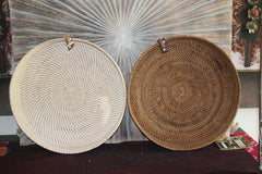 New Balinese Hand Woven Open Rattan Basket / Tray 50cm