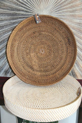 New Balinese Hand Woven Open Rattan Basket / Tray 50cm