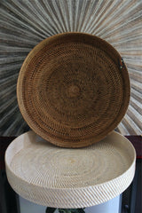 New Balinese Hand Woven Open Rattan Basket / Tray 60cm