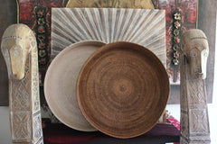 New Balinese Hand Woven Open Rattan Basket / Tray 70cm