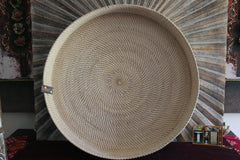 New Balinese Hand Woven Open Rattan Basket / Tray 70cm