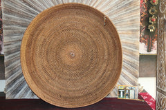 New Balinese Hand Woven Open Rattan Basket / Tray 70cm