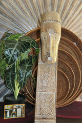NEW Indonesian Hand Carved Primitive Wooden SeaHorse on Stand - TIMOR ART