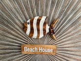 NEW Balinese Timber Fish BEACH HOUSE Sign - Bali Beach House Sign Hand Crafted