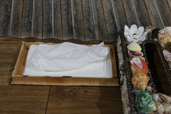 New Balinese Hand Crafted Shell Encrusted Tissue Holder - Shell Tissue Box