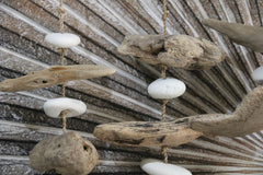 NEW Balinese 2 Timber Bird Mobile w/Pebbles/Driftwood