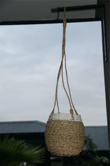 New Balinese Hand Woven Hanging Open Basket - 2 Colours Available