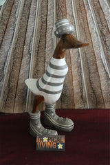 Balinese Hand Crafted Wooden Rice Paddy Duck with Hat & Shoes!! 5 Colours!! 25cm