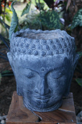 New Balinese Cast Concrete Buddha Head Pot - 2 Colours Available - GORGEOUS!!