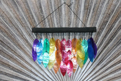 NEW Balinese Leaf Shaped Capiz Shell Windchime / Mobile - Bali Windchime