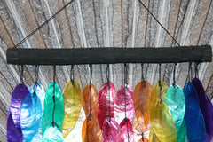 NEW Balinese Leaf Shaped Capiz Shell Windchime / Mobile - Bali Windchime