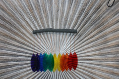 NEW Balinese Glass Leaf Windchime / Mobile - Bali Windchime Glass