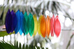NEW Balinese Glass Leaf Windchime / Mobile - Bali Windchime Glass
