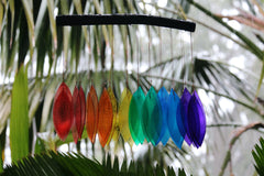 NEW Balinese Glass Leaf Windchime / Mobile - Bali Windchime Glass