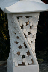 NEW Balinese Hand Carved Limestone Lantern - Bali Frangipani Garden Lantern 60cm