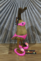NEW L Balinese Hand Carved Wooden Bikini Duck - Bali Rice Paddy Hippy Duck