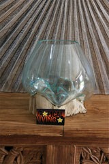 NEW Balinese Hand Blown Glass on Wood Bowl - Bali Glass on Wood Art ALL UNIQUE!!