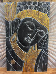 Balinese Hand Carved Wood Hinged Buddha Wall Panel - Bali Buddha Wall Panel 1m