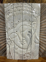 Balinese Hand Carved Wood Hinged Buddha Wall Panel - Bali Buddha Wall Panel 1m