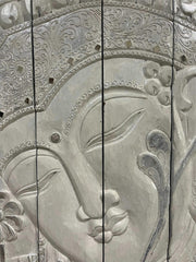 Balinese Hand Carved Wood Hinged Buddha Wall Panel - Bali Buddha Wall Panel 1m