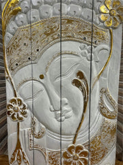 Balinese Hand Carved Wood Hinged Buddha Wall Panel - Bali Buddha Wall Panel 1m