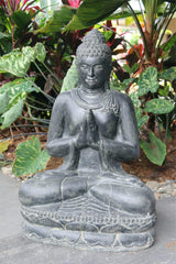 Balinese Cast Concrete/Crushed Stone Praying Buddha Statue - Bali Buddha Statue