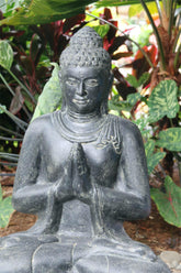 Balinese Cast Concrete/Crushed Stone Praying Buddha Statue - Bali Buddha Statue