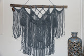 NEW Balinese Handmade Macrame Wall Decor - Stunning Grey Macrame Wall Art
