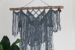 NEW Balinese Handmade Macrame Wall Decor - Stunning Grey Macrame Wall Art