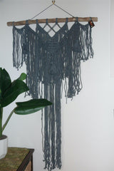 NEW Balinese Handmade Macrame Wall Decor - Stunning Grey Macrame Wall Art
