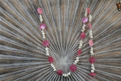 NEW Balinese Capiz Shell with Shell Hanging Strand / Mobile - Shell Decor Hanger