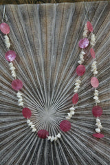 NEW Balinese Capiz Shell with Shell Hanging Strand / Mobile - Shell Decor Hanger