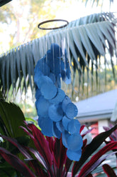 NEW Balinese Capiz Shell with Bamboo Top Windchime / Mobile - Shell Decor Hanger