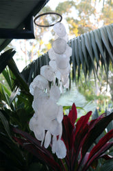 NEW Balinese Capiz Shell with Bamboo Top Windchime / Mobile - Shell Decor Hanger