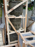 Balinese Hand Carved Greenstone Dewi Head Pot - Bali Garden Dewi Statue/Pot