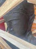 Hand Carved Polished Greenstone Balinese Dewi Head Pot - Bali Dewi Feature Pot
