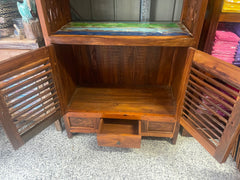 NEW Beautifully Hand Crafted Recycled TEAK WOOD BALINESE Buffet Unit with Hutch