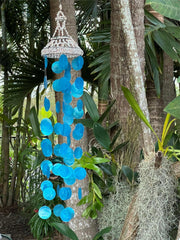 NEW Balinese Shell Top Capiz Shell Windchime / Mobile - Shell Decor Hanger