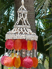 NEW Balinese Shell Top Capiz Shell Windchime / Mobile - Shell Decor Hanger