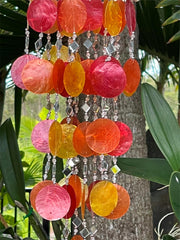 NEW Balinese Shell Top Capiz Shell Windchime / Mobile - Shell Decor Hanger
