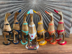 NEW Balinese Hand Carved Wooden L Bikini Duck - Bali Rice Paddy Duck - ASST