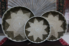 New Balinese Hand Woven Open Rattan Basket / Tray - Bali Basket 50, 60 or 70cm