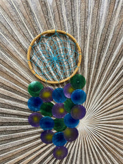 NEW Balinese Handmade Dream Catcher with Capiz Shell Trim - Bali Dream Catch