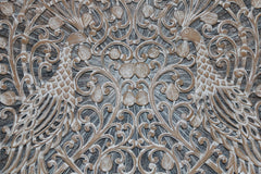 NEW Balinese Carved MDF/WOOD Framed MANDALA / Peacock Wall Panel - Bali Wall Art