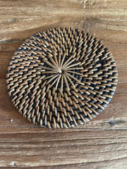 NEW Bali Woven Rattan Coasters - Balinese Coasters 1 Pce
