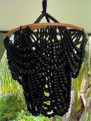Balinese Bead Chandelier Light Shade - Bali Pendant Light Shade - NO electrics